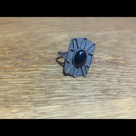 Sterling silver and obsidian ring - Picture 3 of 9